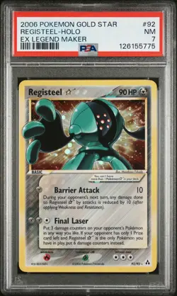 2006 Pokemon Ex Legend Maker #92 Registeel Gold Star Holo Ex Legend Maker PSA 7 - Image 1