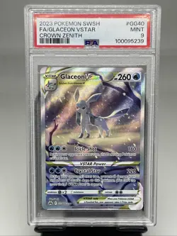 2023 POKEMON CROWN ZENITH #GG40 FA/GLACEON VSTAR CROWN ZENITH PSA 9 - Image 1