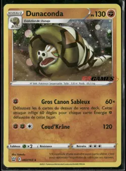 Dunaconda 082/163 EB Games - Pokemon TCG Styles de combat FR - Image 1