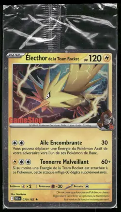 Pokemon TCG Electhor de la team Rocket 070/182 Gamestop Promo SEALED FR - Image 1