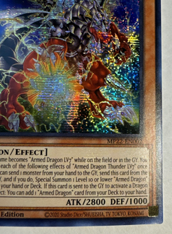 YuGiOh Armed Dragon Thunder LV7 MP22-EN002 Prismatic Secret 1st Edition NM - Image 4