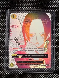 Bandai One Piece CCG Boa Hancock You'll Frighten Me Event Holo Card OP04-040 - Image 1
