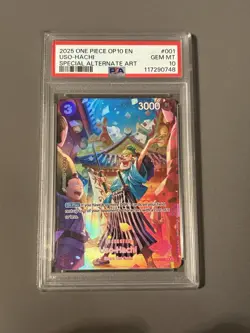 PSA 10 Uso-Hachi ST18-001 SP (OP10) Royal Blood One Piece TCG English Usopp Foil - Image 1