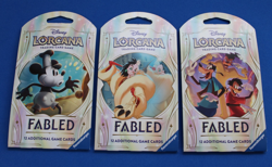 2025 DISNEY LORCANA FABLED 3 HANGER SLEEVE LOT SEALED - Image 1
