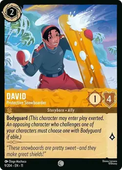 David - Protective Snowboarder 9/204 COLD FOIL Winterspell Disney Lorcana - Image 1