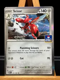 Scizor Gym Stamp Promo Asia Exclusive 141/197 Pokemon Card TCG Pokemon - Image 1