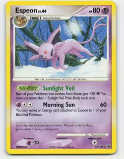 2008 Pokemon, Majestic Dawn, #18/100 Espeon, Rare - Image 1