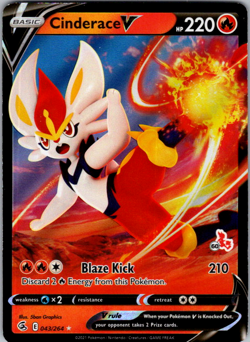 Cinderace V 043/264 Ultra Rare Pokemon TCG Fusion Strike NM - Image 1