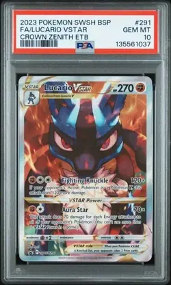 LUCARIO VSTAR #291 PSA 10 2023 POKEMON SWSH BLACK STAR PROMO FULL ART - Image 1