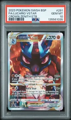 LUCARIO VSTAR #291 PSA 10 2023 POKEMON SWSH BLACK STAR PROMO FULL ART - Image 3