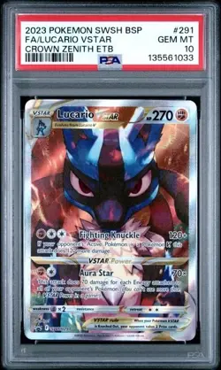 LUCARIO VSTAR #291 PSA 10 2023 POKEMON SWSH BLACK STAR PROMO FULL ART - Image 5