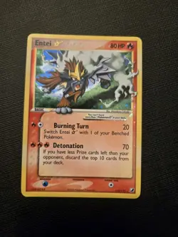 2005 EX Unseen Forces GOLD STAR Shiny Entei Holo Foil Rare 113/115 Pokemon - Image 1