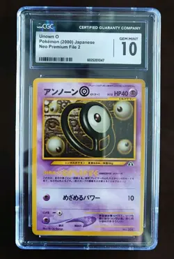 Pokemon Karten Sammlung: Unown O Premium File 2 CGC 10 GEM Mint WOTC Vintage Jap - Image 1