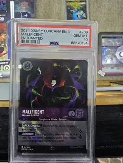 PSA 10!!! Maleficent - Mistress of All Evil Disney Lorcana Enchanted #209 EN 3 - Image 1