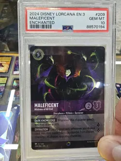 PSA 10!!! Maleficent - Mistress of All Evil Disney Lorcana Enchanted #209 EN 3 - Image 3