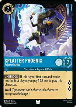 Splatter Phoenix - Rejected Artist 153/204 Winterspell Non-Foil Disney Lorcana - Image 1