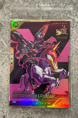 Gundam ARSENAL BASE Card PR-242(PR) Master Gundam & Fuunsaiki Rare BANDAI JAPAN - Image 1