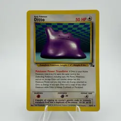 Ditto Pokemon Card NM/LP Fossil Set Non-Holo Rare 18/62 Unlimited WOTC Pokemon - Image 1