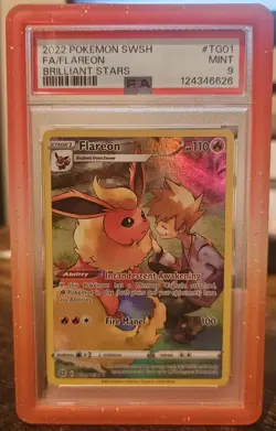 Pokemon TCG Flareon Swsh09 Trainer Gallery Ultra Rare Card TG01/TG30 Psa 9 - Image 1