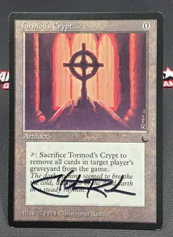 MTG Tormod's Crypt- Signed Christopher Rush -The Dark Magic the Gathering Card - Image 1