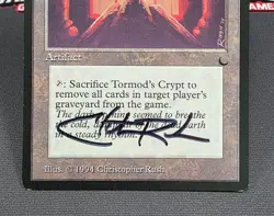 MTG Tormod's Crypt- Signed Christopher Rush -The Dark Magic the Gathering Card - Image 4
