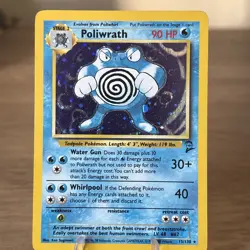 Pokemon TCG Poliwrath Base Set 2 15/130 Holo Rare Vintage WOTC - Image 1