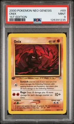 2000 POKEMON NEO GENESIS 1ST ED #69 ONIX PSA 9 - Image 1