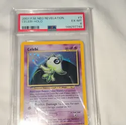 Pokemon Neo Revelation Celebi 3/64 Holo Rare Unlimited PSA 6 - Image 1
