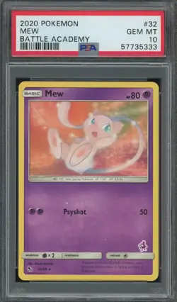Pokemon Mew Battle Academy 2020 #32 PSA 10 Gem Mint Slab 32/68 Mewtwo Stamped - Image 1