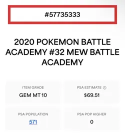 Pokemon Mew Battle Academy 2020 #32 PSA 10 Gem Mint Slab 32/68 Mewtwo Stamped - Image 2