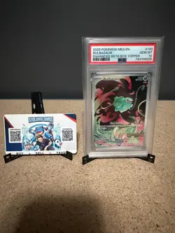 Pokemon Bulbasaur MEGA Stamped Holo 133/132 Illustration Rare PSA 10 box topper. - Image 1