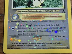 Pokemon Wotc Black Star Promo #35/53 Reverse Holo PICHU***never played*** - Image 3