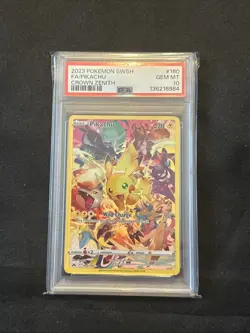 2023 POKEMON SWORD & SHIELD CROWN ZENITH #160 FULL ART/PIKACHU PSA 10 - Image 1