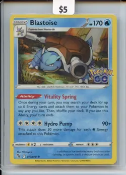 2022 Pokemon GO Blastoise 017/078 Holo Rare - Image 1