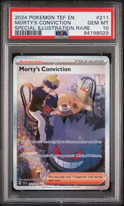 2024 Pokemon Tef EN-Temporal Forces Morty's #211 FA Special Illus Rare PSA 10 - Image 1