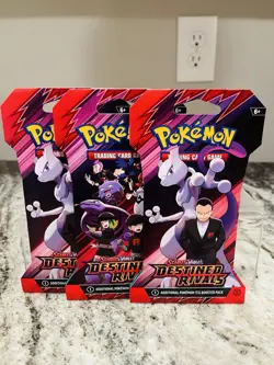 Pokemon TCG Scarlet and Violet Destined Rivals Booster Pack Sealed Lot Of Three - Image 1