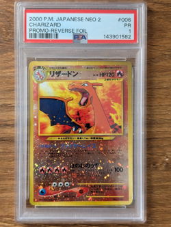 2000 Pokemon Japanese Neo 2 Promo PSA 1 Charizard Reverse Foil Holo #006 - Image 1