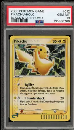 Pokemon Pikachu Black Star Holo Promo #012 PSA 10 Gem Mint - Image 1