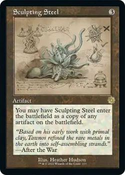 MTG Sculpting Steel - Foil - Retro Schematic, The Brothers' War: Retro Frame Art - Image 1