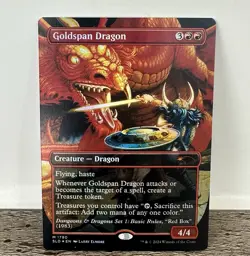 Goldspan Dragon 1780 Borderless Rainbow Foil D&D Secret Lair MTG - NM - Image 1