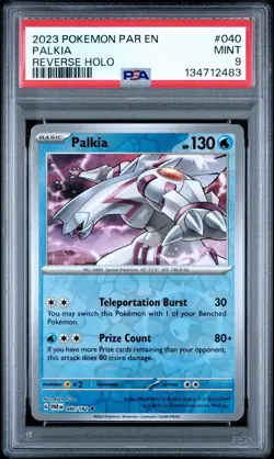 2023 POKEMON PAR EN-PARADOX RIFT #040 PALKIA Reverse Holo PSA 9 Mint - Image 1