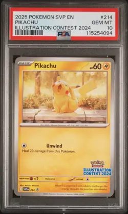 2025 POKEMON SVP EN-SV BLACK STAR PROMO ILLUSTRATION CONTEST 2024 PIKACHU PSA 10 - Image 1