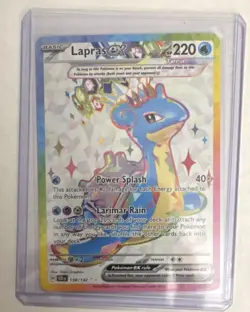 Pokemon 2024 Lapras ex Ultra Rare Full Art Holo SV07 Stellar Crown #158/142 - Image 1