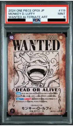 PSA 9 Monkey D. Luffy OP05-119 SP Nika Wanted Emperors One Piece Card Japanese - Image 1