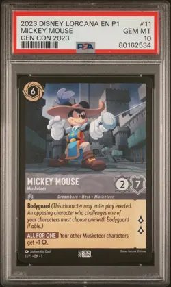 Disney Lorcana PSA 10 Musketeer Trio - Mickey, Goofy, Donald Promo #11 #12 #13 - Image 3