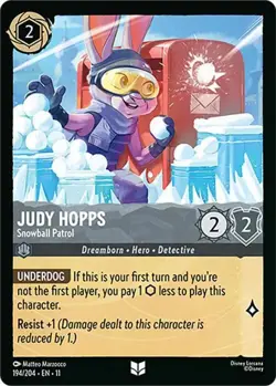 Judy Hopps - Snowball Patrol 194/204 COLD FOIL Winterspell Disney Lorcana - Image 1