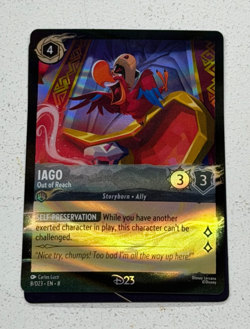 Disney Lorcana -Iago Out of Reach- D23 2025 Gold Member Exclusive card - Image 1