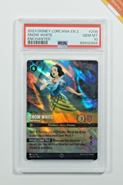 Disney Lorcana PSA 10 Rise Of The Floodborn #206 Snow White Enchanted - Image 1