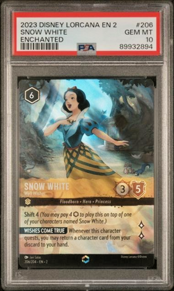 Disney Lorcana PSA 10 Rise Of The Floodborn #206 Snow White Enchanted - Image 2