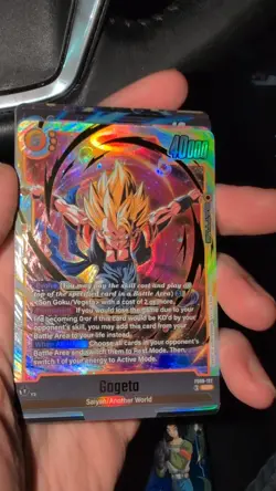 Gogeta FB09-122 Secret Rare Dual Evolution Dragon Ball Card English Fusion World - Image 1